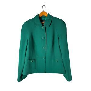 NWT Talbots Women's Career Emerald Green Wool Blend Blazer Jacket Size 16
